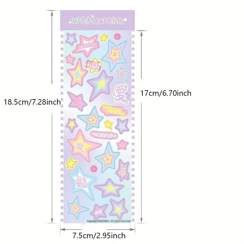 Ins Style Stickers with Shining Stars - 1 Sheet