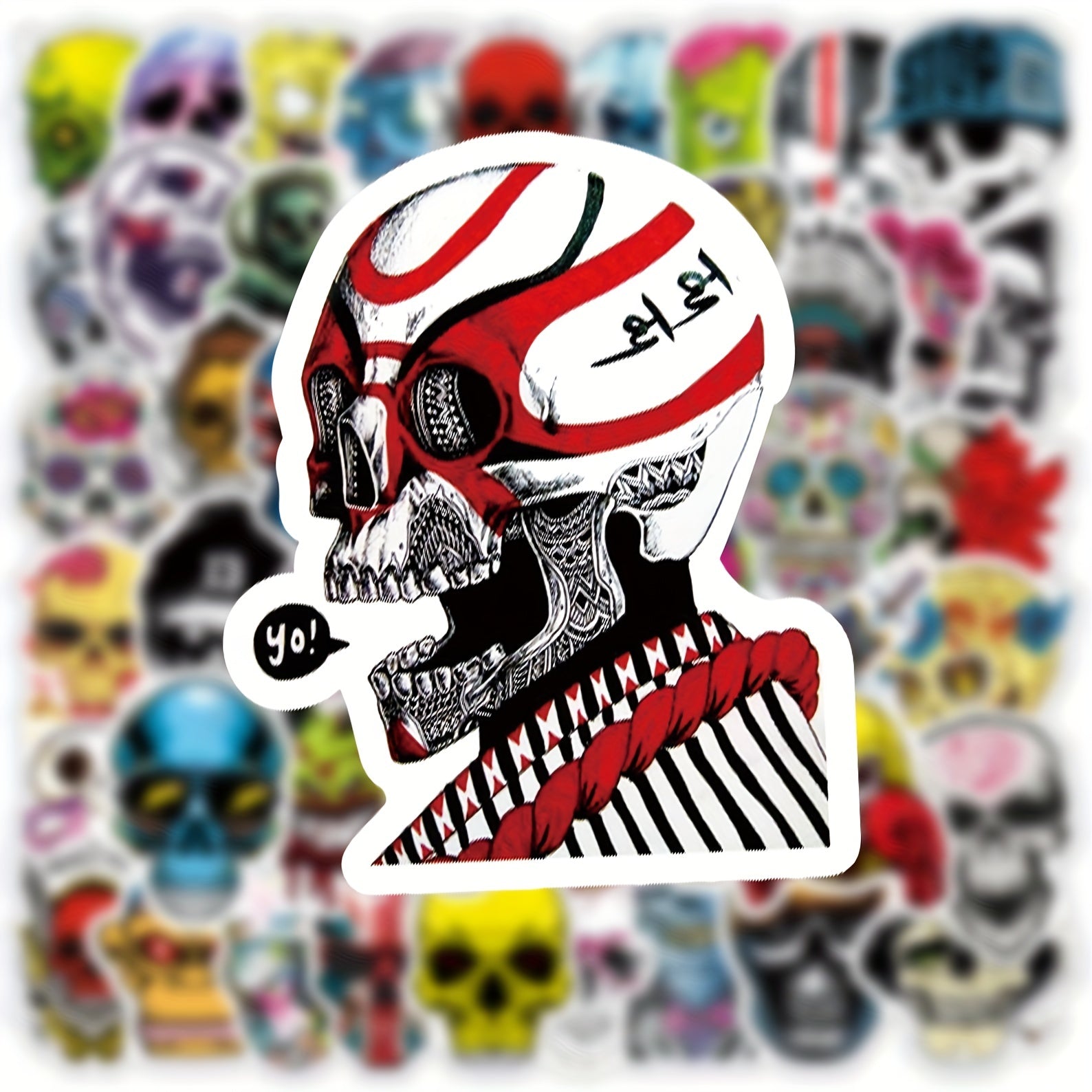 50pcs Skull Series Doodle Stickers, Waterproof Decorative Stickers