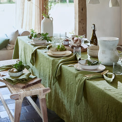 Polyester Tablecloth Soft Green Table Cloth Waterproof Rectangle Style