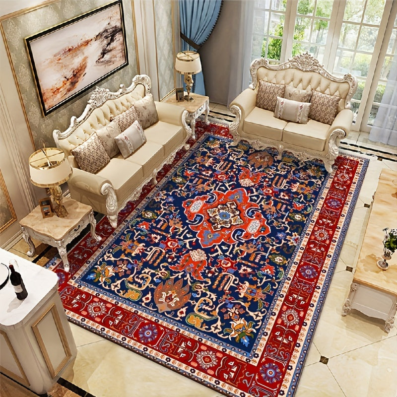Vintage Boho Area Rug Stain Resistant Non Shedding Floral Mat