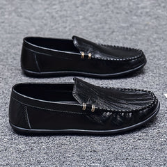 Men's Moc Toe Loafer Shoes PU Leather Slip On Shoes