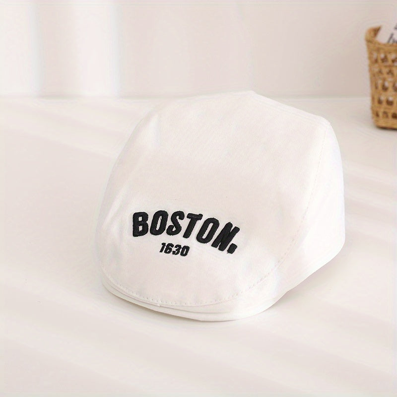Adjustable Summer Mens Peaked Cap With Boston Embroidery