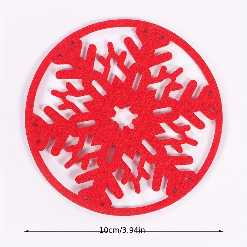 Snowflake Christmas Coaster Felt Non-woven Heat insulating Coaster