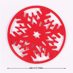 Snowflake Christmas Coaster Felt Non-woven Heat insulating Coaster
