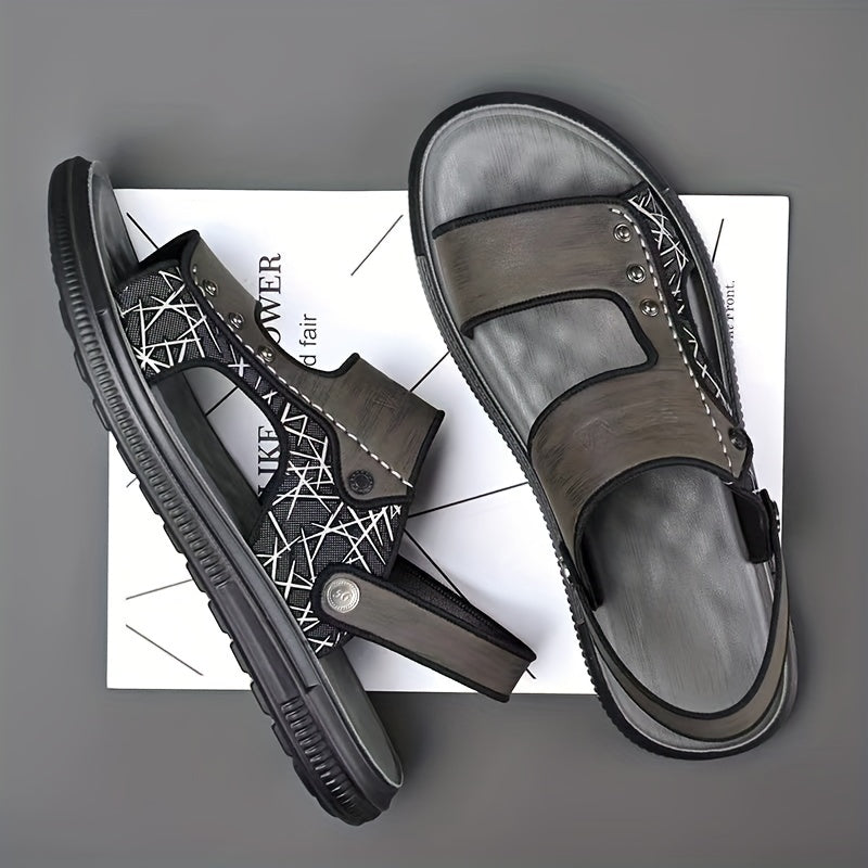 Men's Buckle Slide Sandals, Casual Slip On