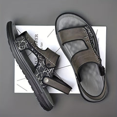Men's Buckle Slide Sandals, Casual Slip On