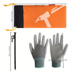 Camping Canopy Tent Accessories Set - Ground Nails, Windproof Ropes, Waterproof