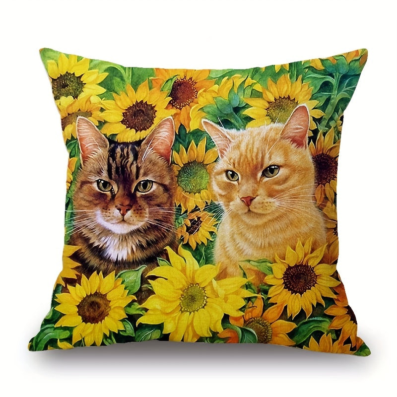 Christmas Halloween Cat Flower Pillowcase Sofa Cushion Home Decor