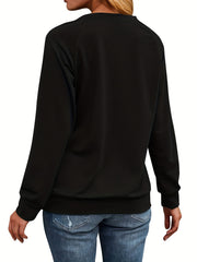 Salty Heifer Cow Print Sweatshirt Long Sleeve Crew Neck Casual Women's Clothing