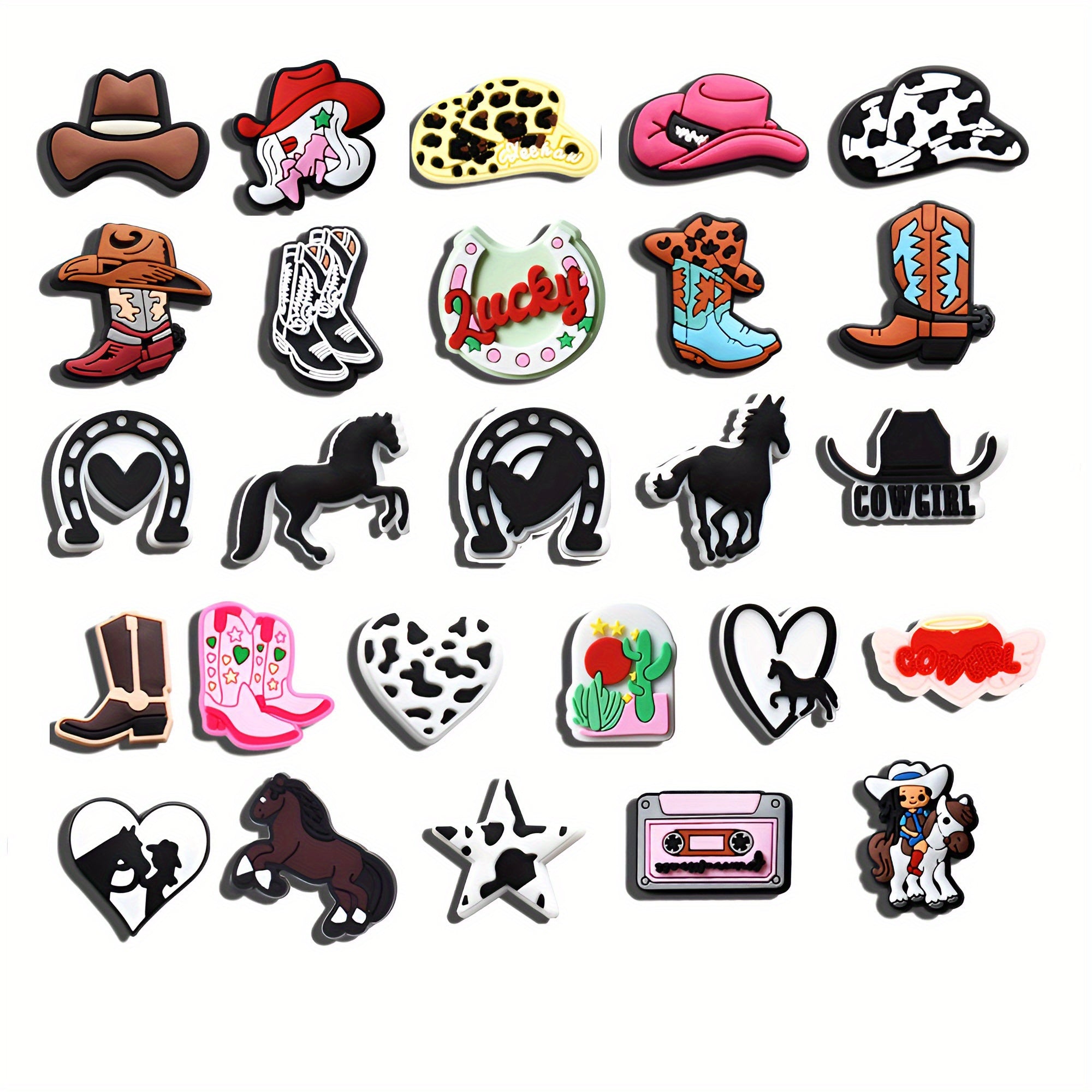 27Pcs Shoes Charms For Clogs Sandals Cowboy Decoration Shoe Bracelet