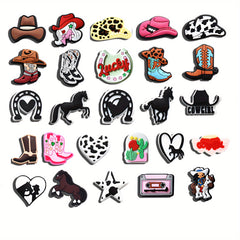 27Pcs Shoes Charms For Clogs Sandals Cowboy Decoration Shoe Bracelet