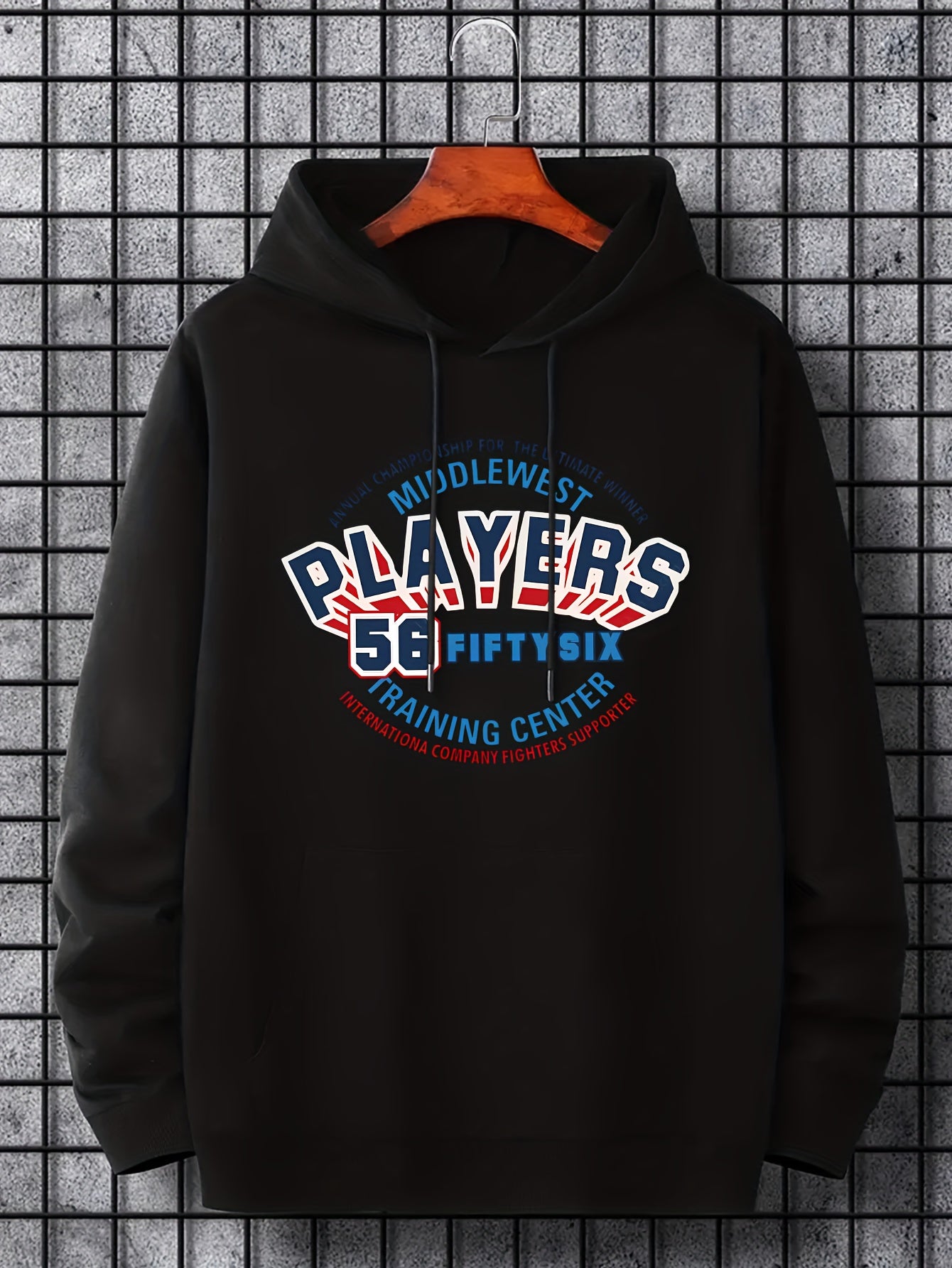 Men's Casual Print Hoodie Sweatshirt with Drawstring Hood