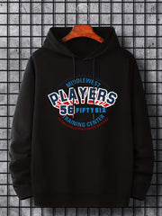 Men's Casual Print Hoodie Sweatshirt with Drawstring Hood