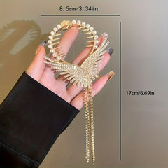 Rhinestone Wings Banana Clip Hair Claw Vintage Hair Clip