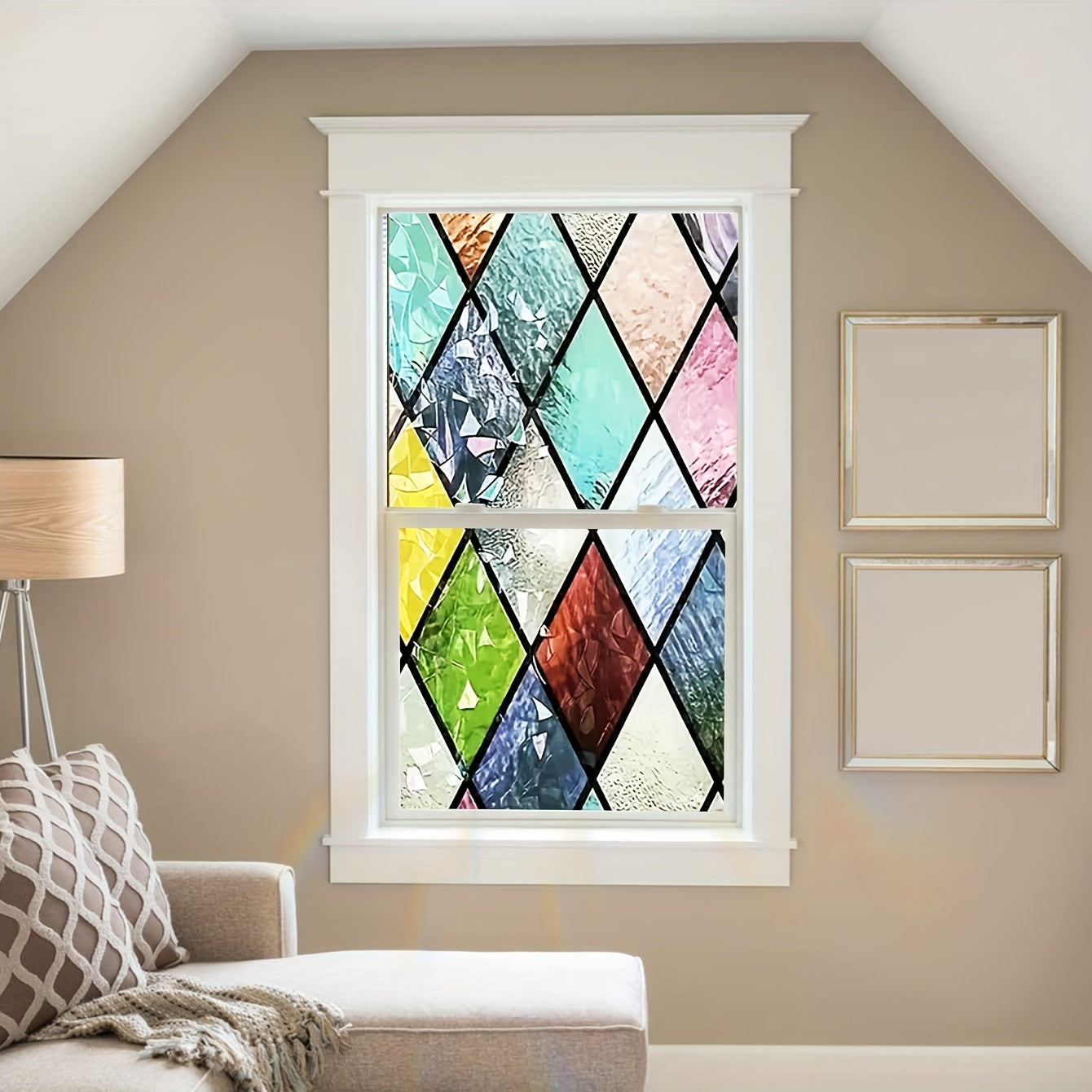 Colored Rhombus Crescent Glass Window Film