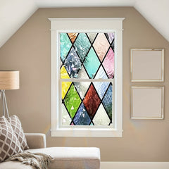 Colored Rhombus Crescent Glass Window Film