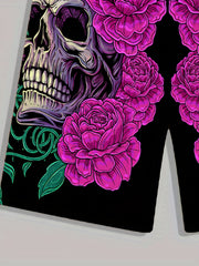 Men's Floral Skull Graphic Shorts Comfortable and Stylish Summer Wear