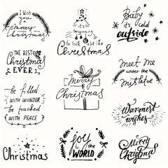 Christmas Clear Stamps For Card Making Santa Snowman Snowflake Blessing Words