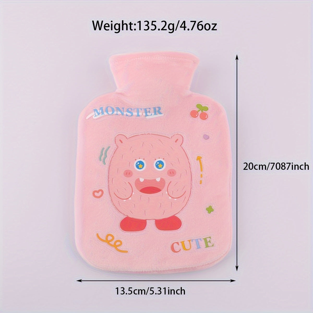 Pink Crystal Velvet Small Hot Water Bag Plush Hand Warmer Gift