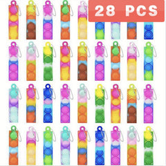 48 Pcs Mini Pop Keychain Fidget Toys Bulk for Toddlers