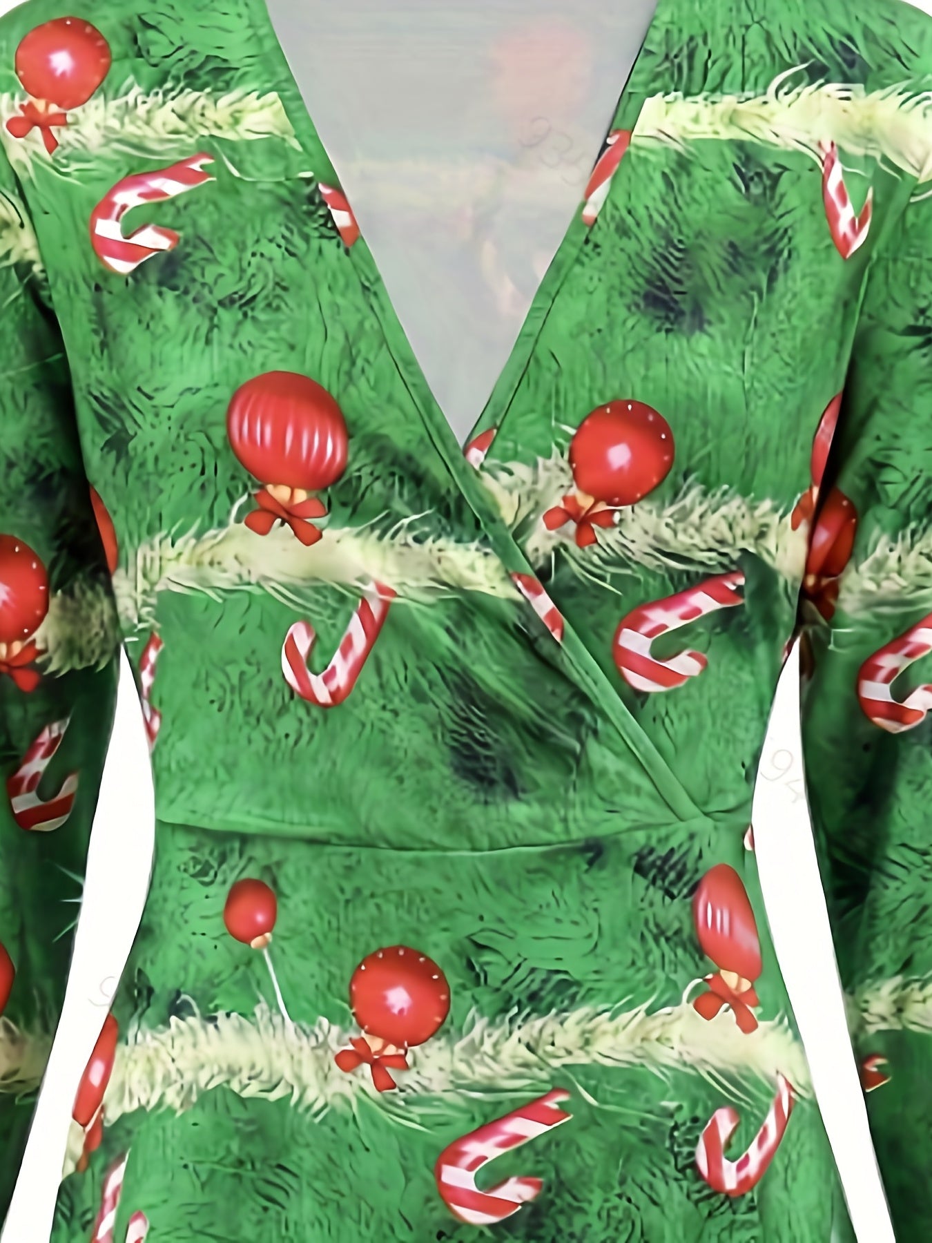 Women's Plus Christmas Tree Print A Line Dress