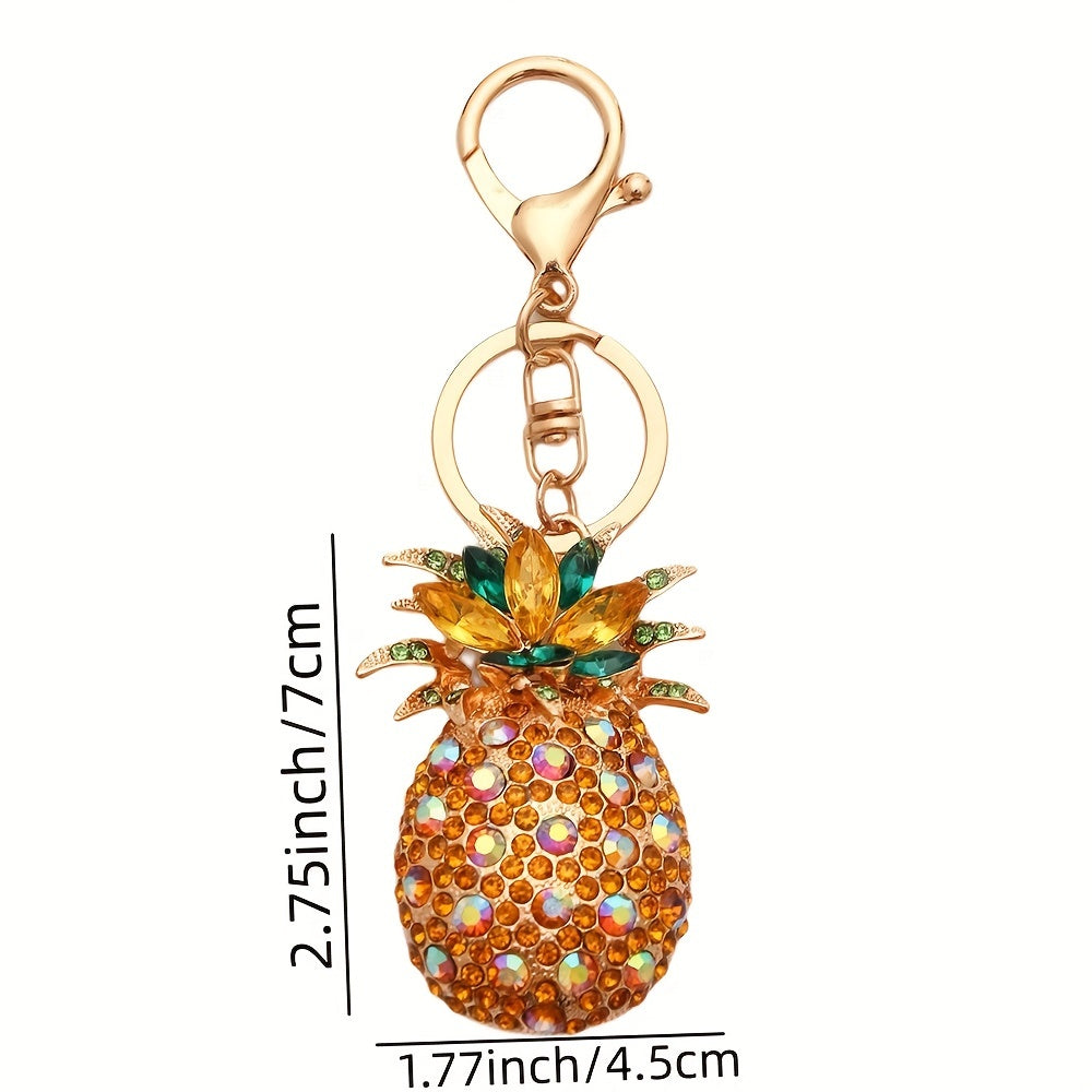 Men's Pineapple Keychain with Artificial Diamond, Small Gift