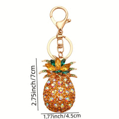 Men's Pineapple Keychain with Artificial Diamond, Small Gift