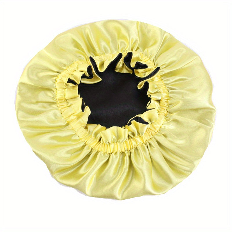 Silky Satin Bonnet Double Layer Adjustable Sleep Cap Night Turban