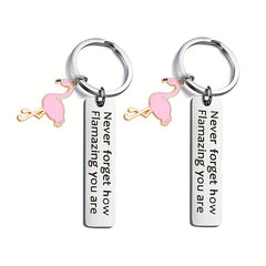 Flamingo Shape Stainless Steel Keychain Pendant