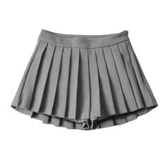 Y2K Solid Pleated Mini Skirt for Women