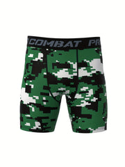 Men's Camo Compression Pants Quick Drying Workout Shorts