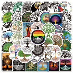 50Pcs Life Tree Doodle Sticker Waterproof Decorative DIY Creative Toys