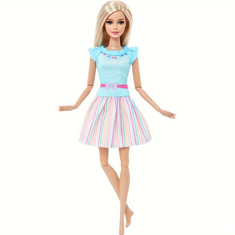 Doll Striped Skirt Dress Casual Party Outfit for 29 Dolls with Polyester Fiber
