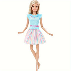 Doll Striped Skirt Dress Casual Party Outfit for 29 Dolls with Polyester Fiber