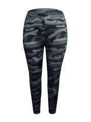 Women's Plus Camo High Rise Stretch Yoga Leggings