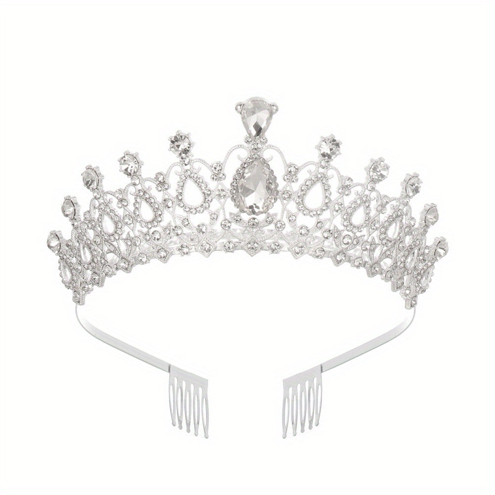 Crystal Rhinestone Bridal Wedding Prom Headband With Comb