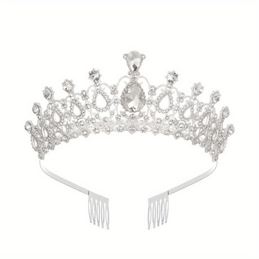 Crystal Rhinestone Bridal Wedding Prom Headband With Comb