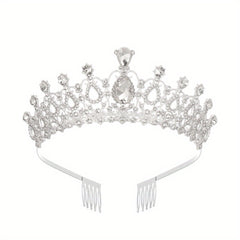Crystal Rhinestone Bridal Wedding Prom Headband With Comb