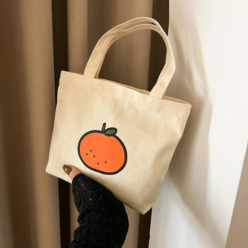 Cartoon Canvas Small Handbag Commuter Bento Bag Mommy Bag