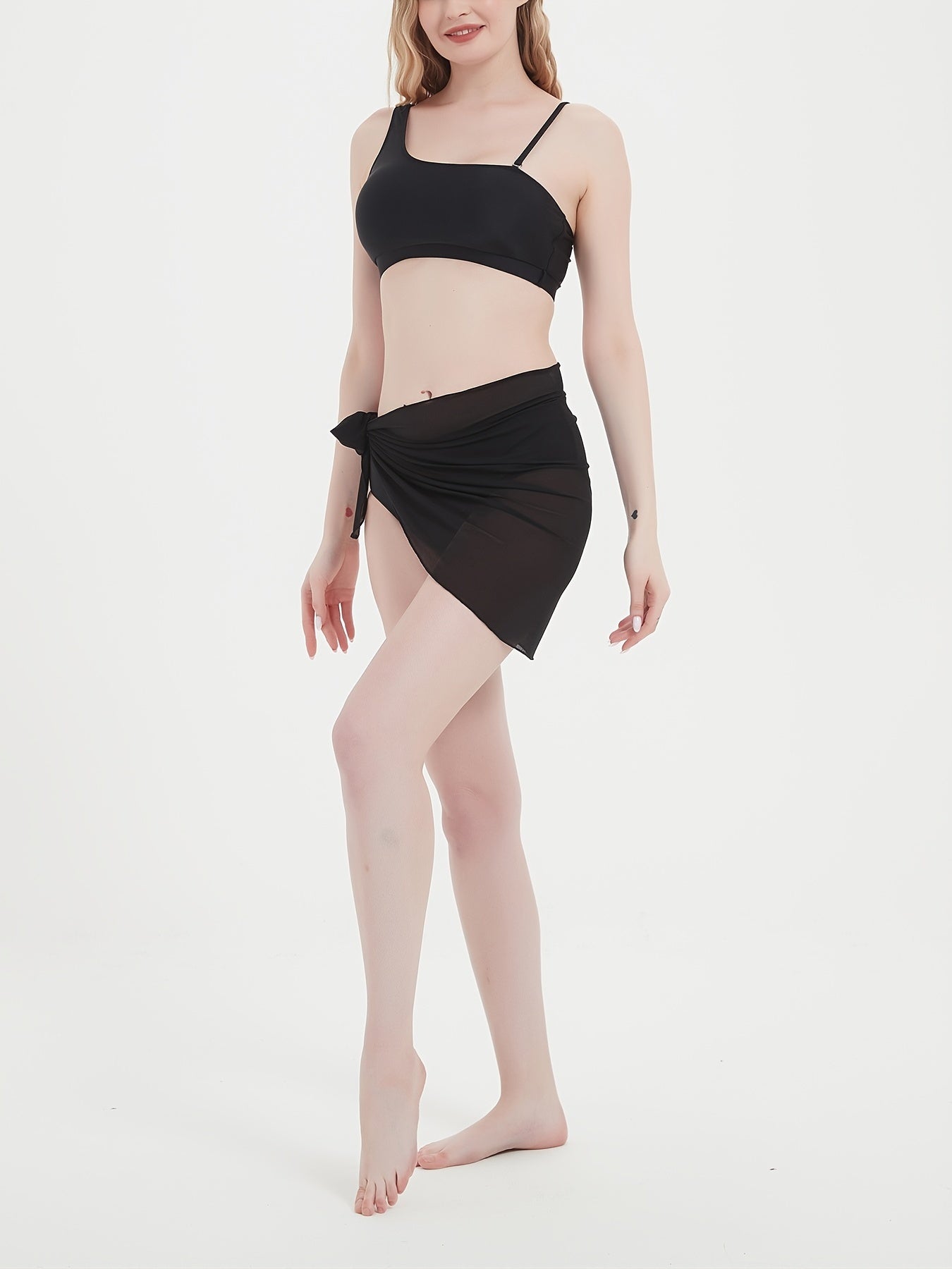 Sexy Beach Cover Up Wrap Ruched Knot Side Sarong