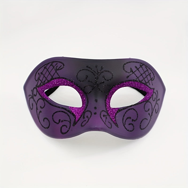 Purple Painted Hollow Out Mask Christmas Halloween Thanksgiving Gift