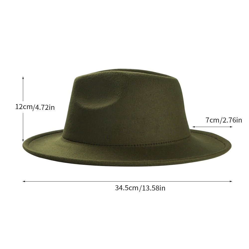 Vintage Tweed Tape Hat Men Solid Top Hat Large Hole Cap