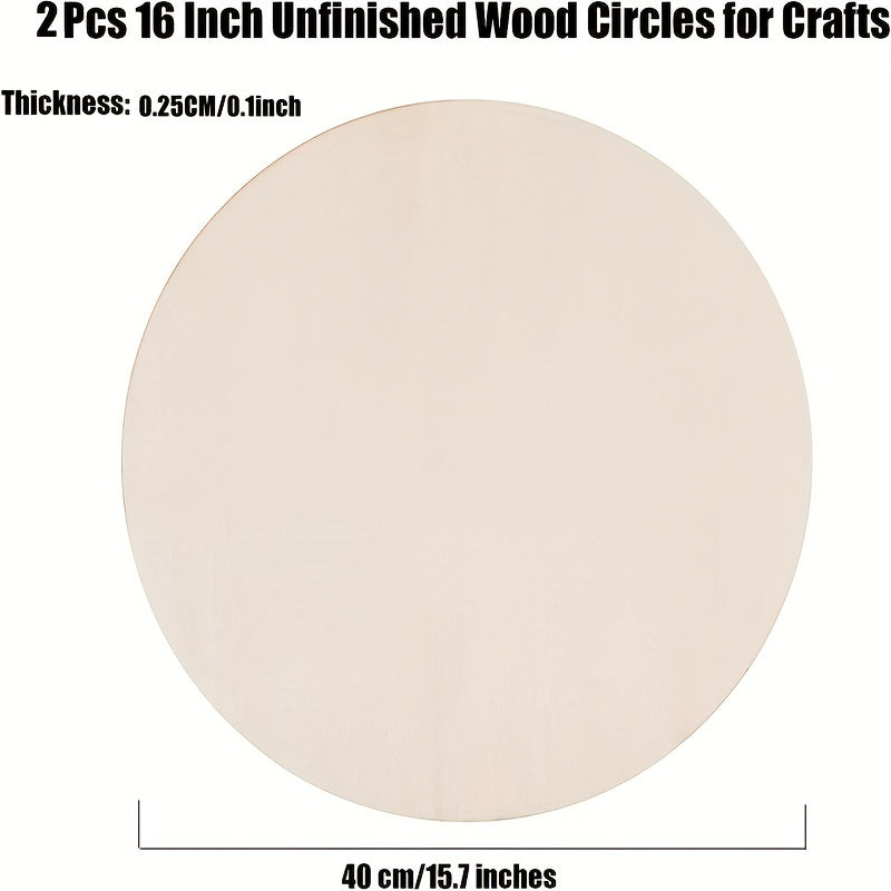 2pcs 40 64 Cm Round Wood Circles Crafts Natural Blank Signs Door Hangers