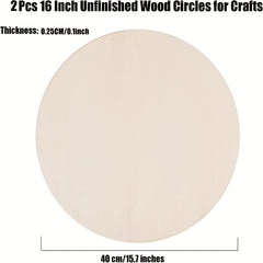 2pcs 40 64 Cm Round Wood Circles Crafts Natural Blank Signs Door Hangers