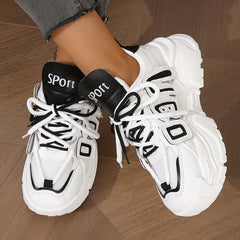 Women's Knit Mesh Sneakers Low Top Platform Shoes