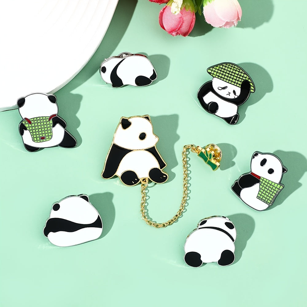 Cartoon Panda Pin for Clothes and Bags