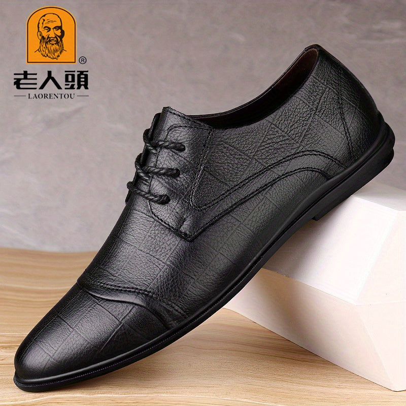 LAORENTOU Men's Plaid Lace Up Derby Shoes