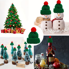 20pcs Mini Christmas Knitted Hat and Scarf Ornaments
