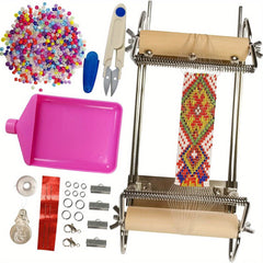 Adjustable Bead Looming Kit With Seed Beads and Accessories