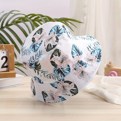 Flower Print Bucket Hat Sunscreen Fisherman Cap Lightweight Reversible